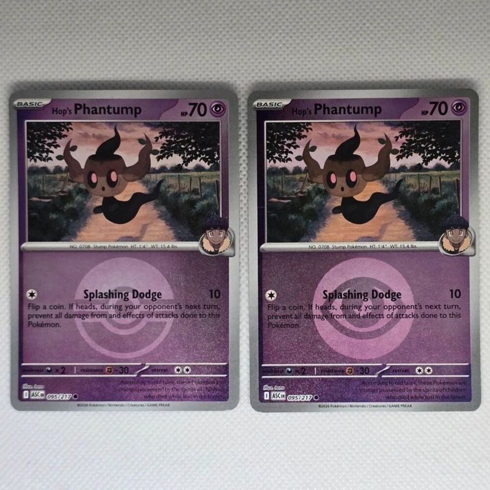 hop's phantump #95 (2) card set pokemon ascended heroes